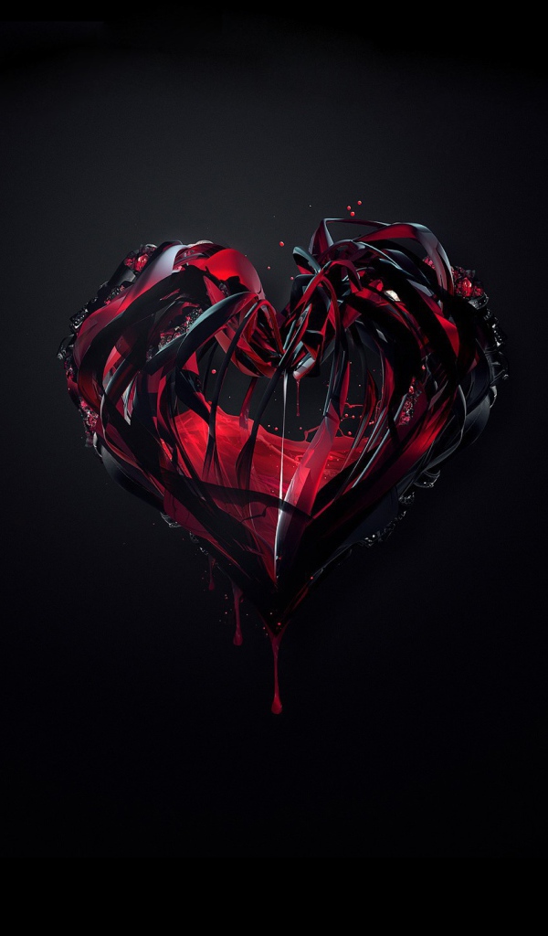 	   Heart on a black background
