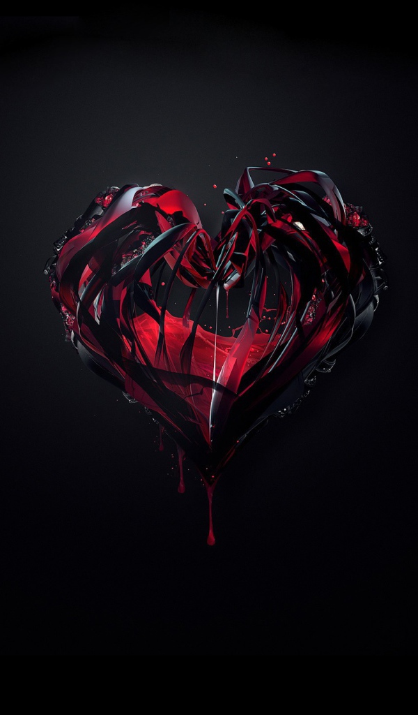 Сердце на черном фоне