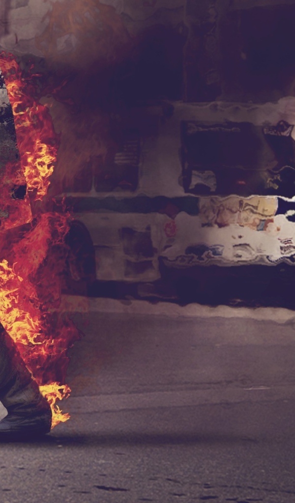 Пожарник на работе