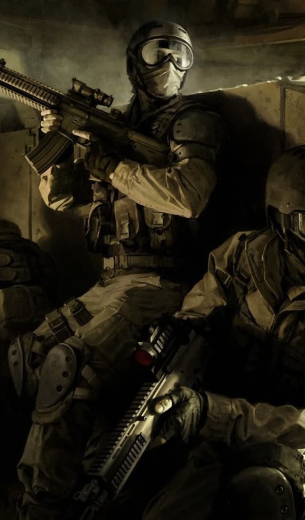 Бойцы спецназа за танком