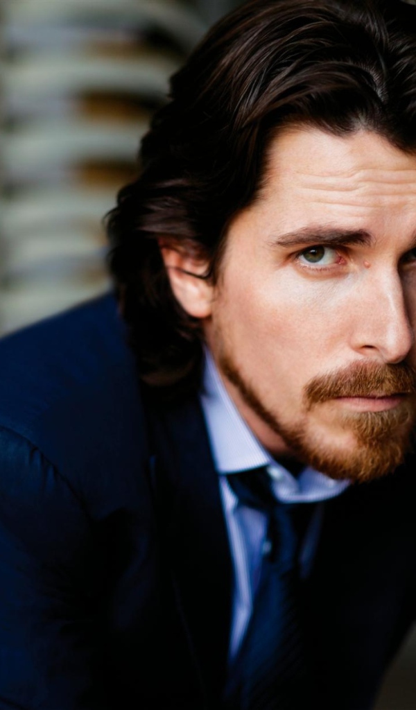 Christian Bale in black suit