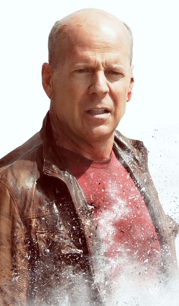 Известный киноактер Брюс Уиллис на белом фоне