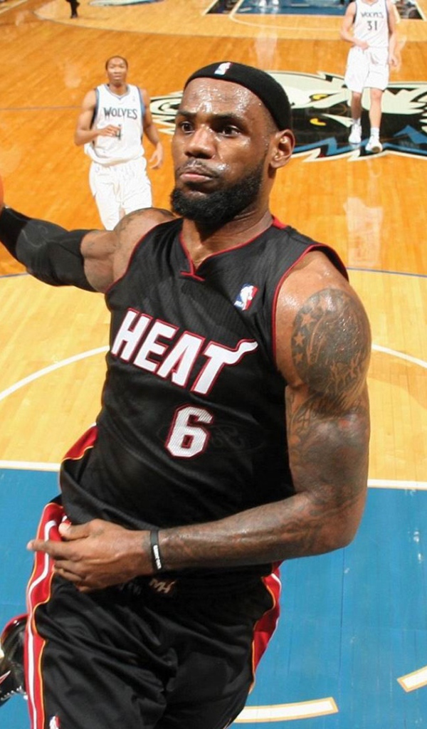 Леброн Джеймс на баскетбольной площадке