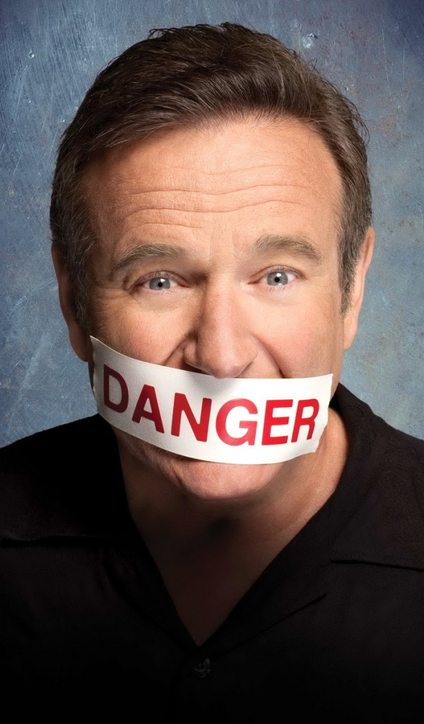 Робин Уильямс с заклеенным ртом