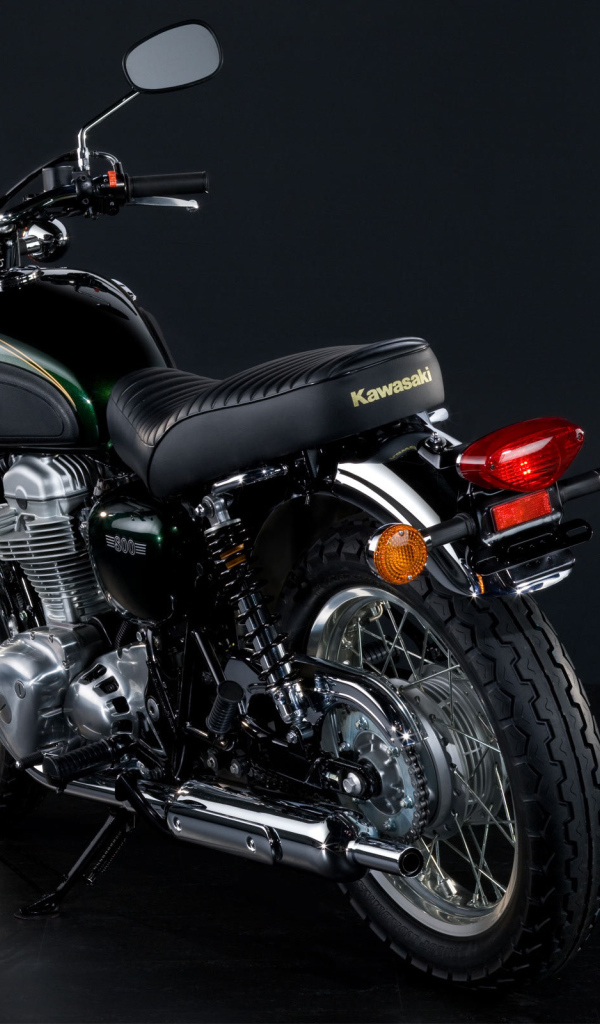 Новый мотоцикл на дороге Kawasaki W 800