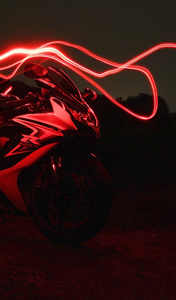 Красный неоновый Susuki GSX 750R