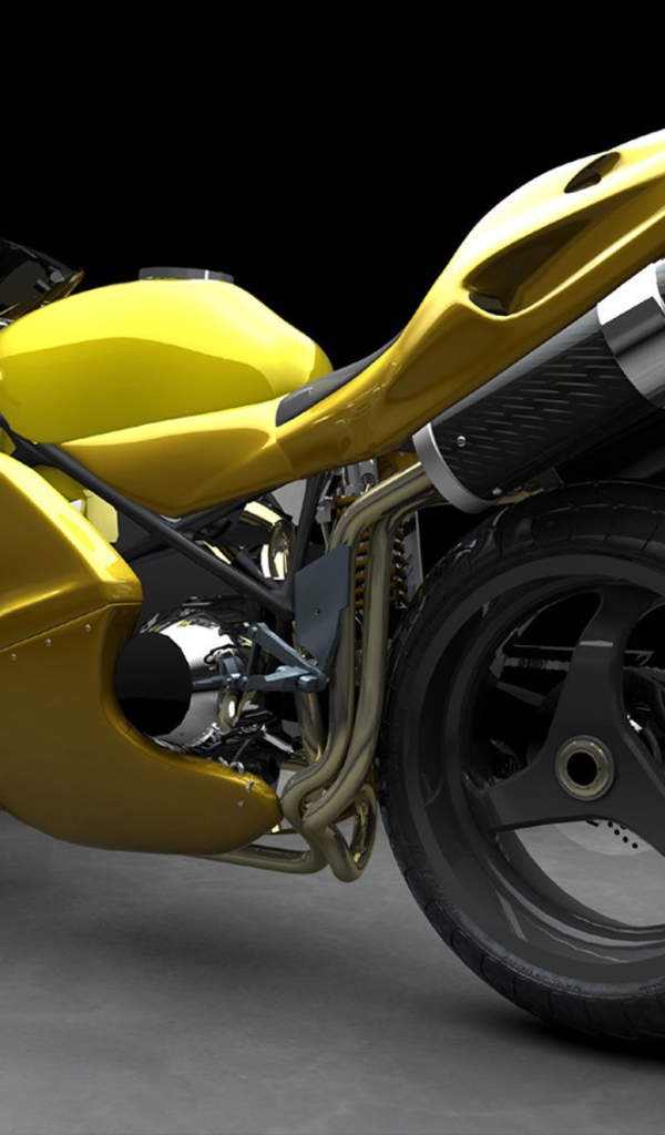 Желтый спортивный мотоцикл