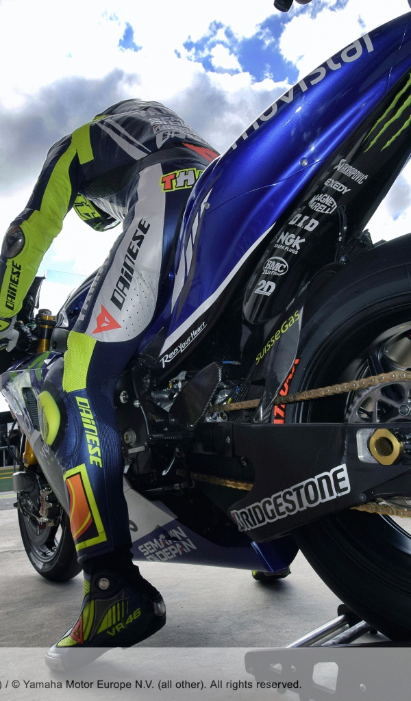 Valentino Rossi on a sports motorcycle