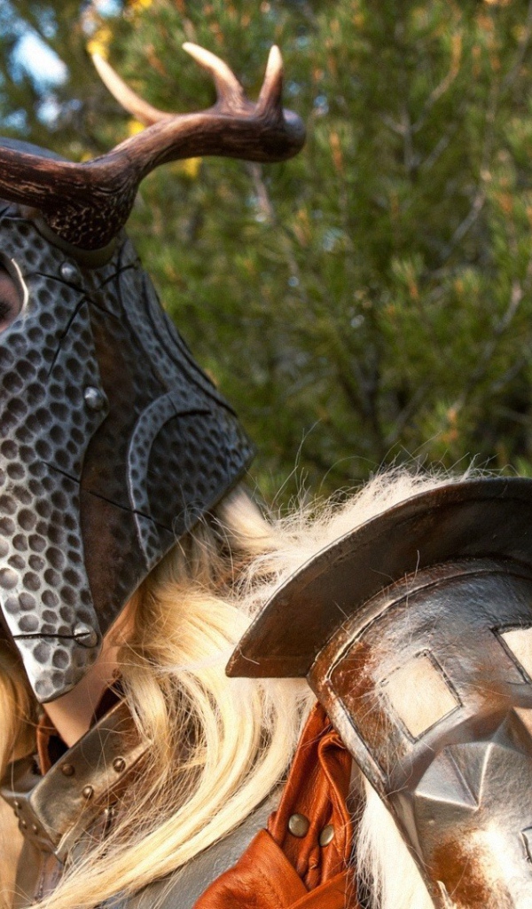 Девушка в доспехах с рогами