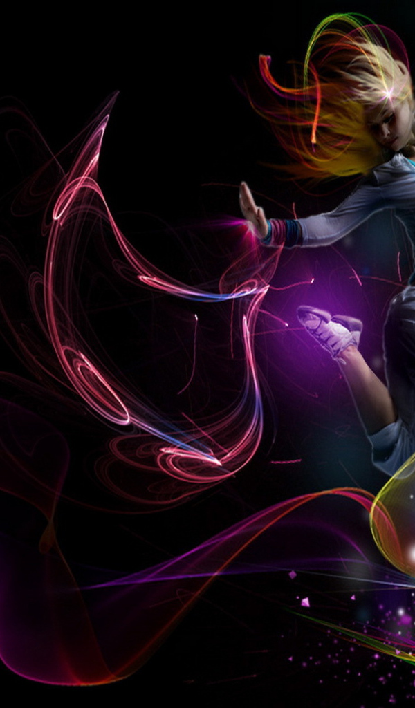 Танец среди линий света