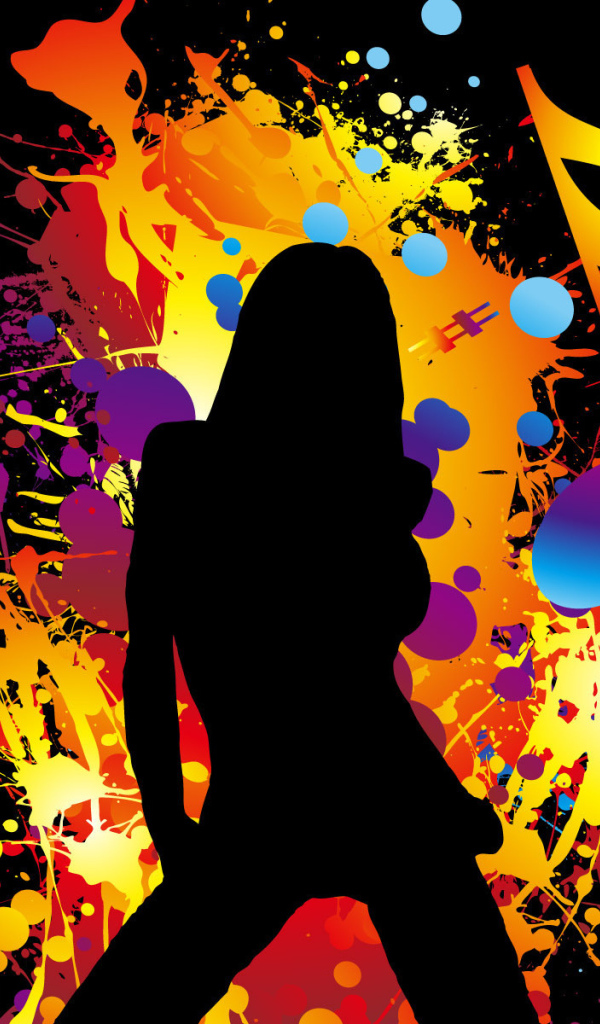 Девушка на фоне энергии танца