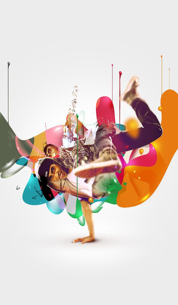 Парень танцует брейкданс