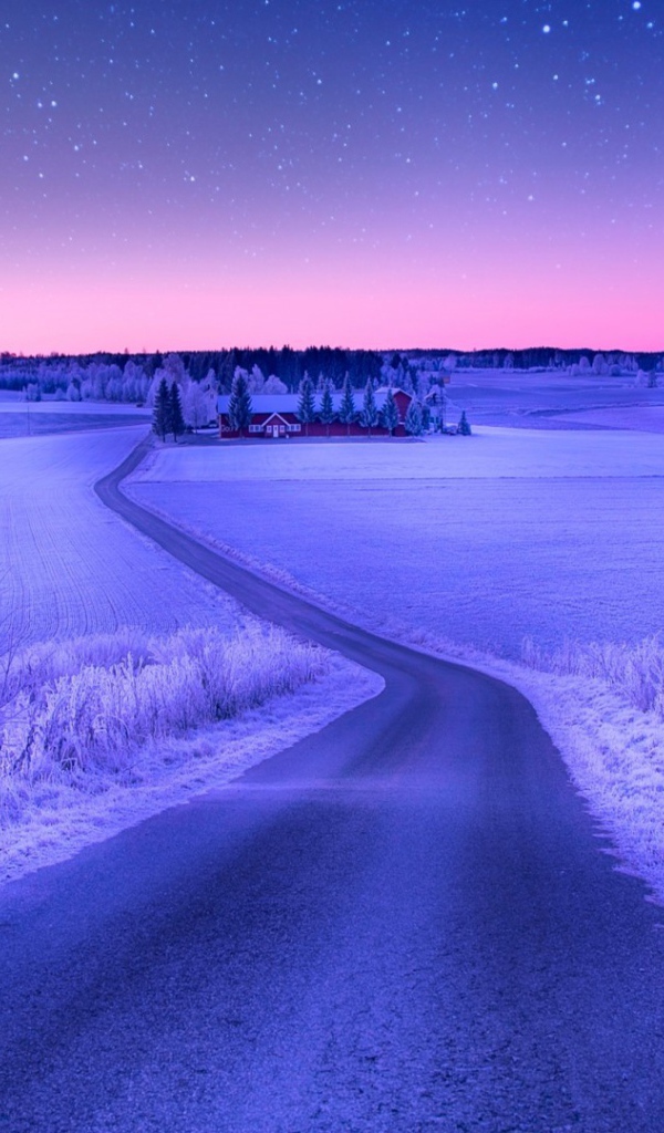 Bечерний зимний пейзаж