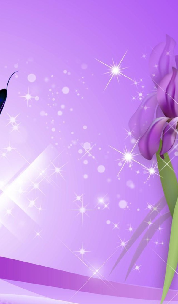 Бабочка на ирисах