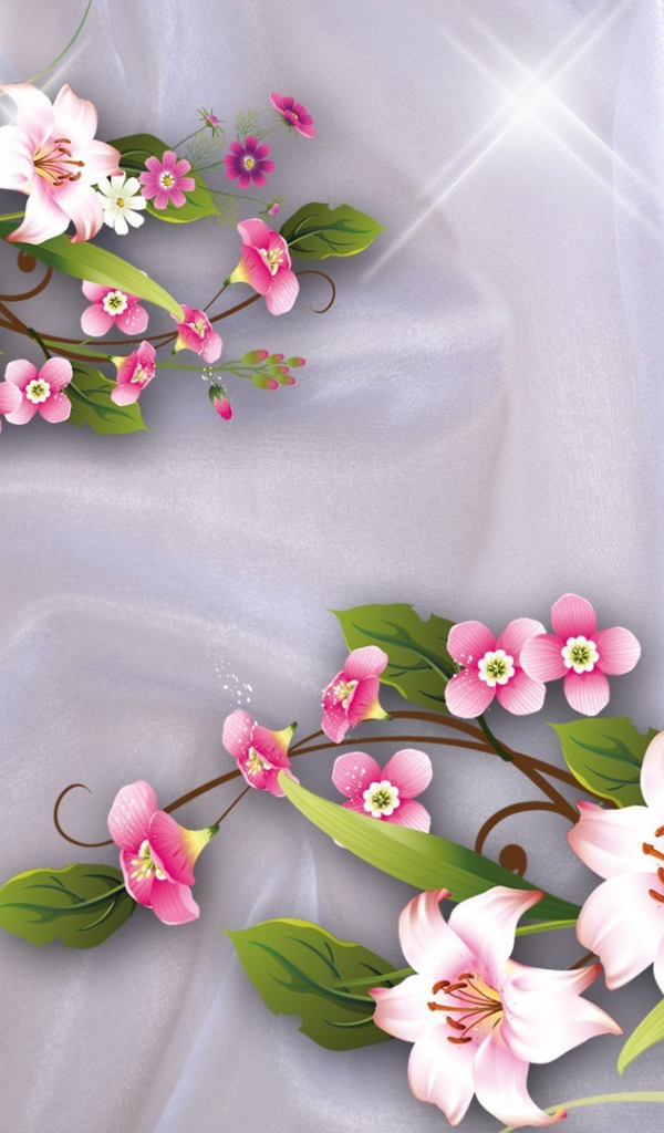 Орнамент из розовых цветов