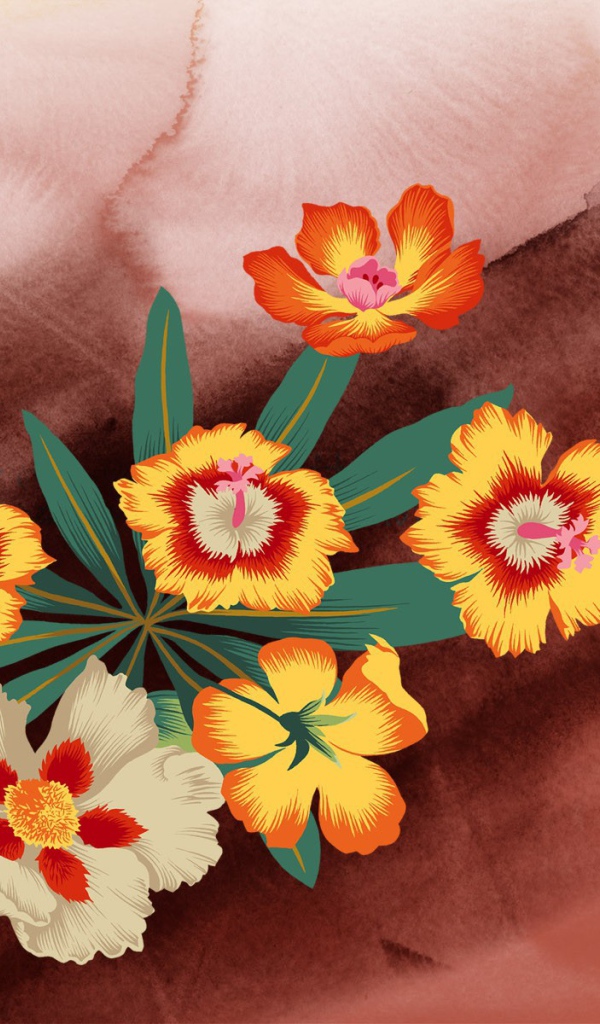 Разноцветные цветки