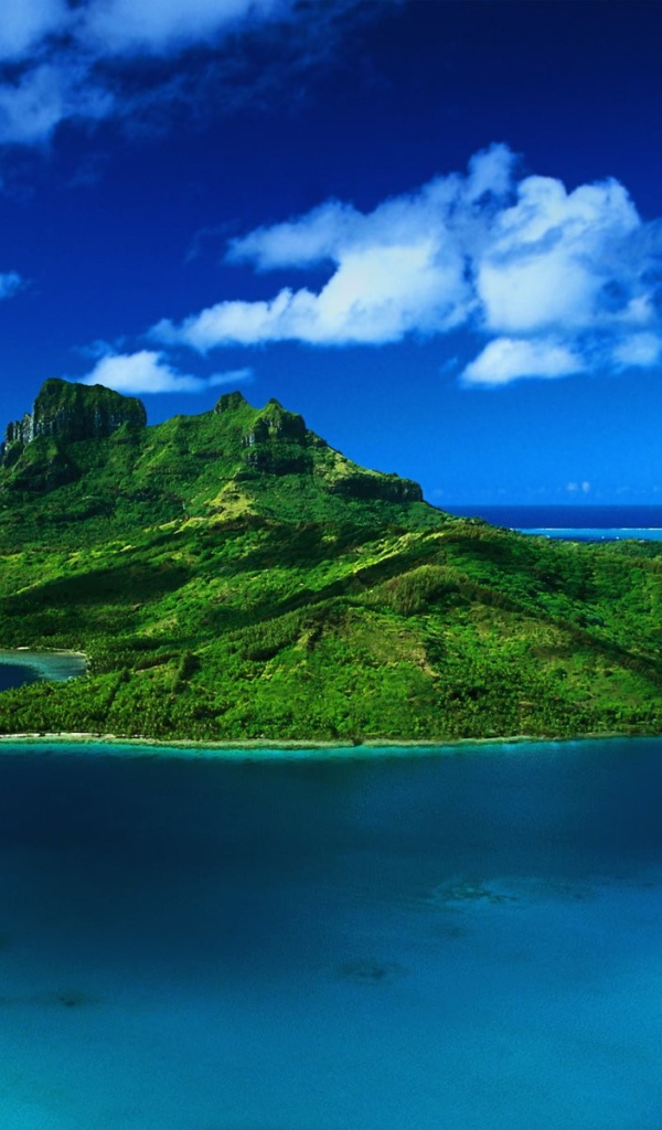 Зеленый остров в синем море