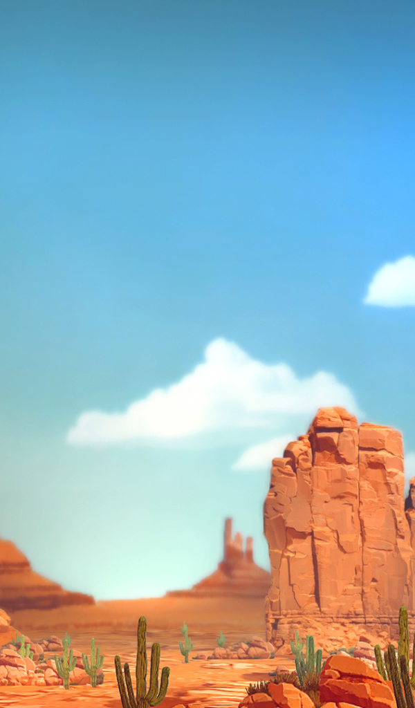 Кактусы в каньоне