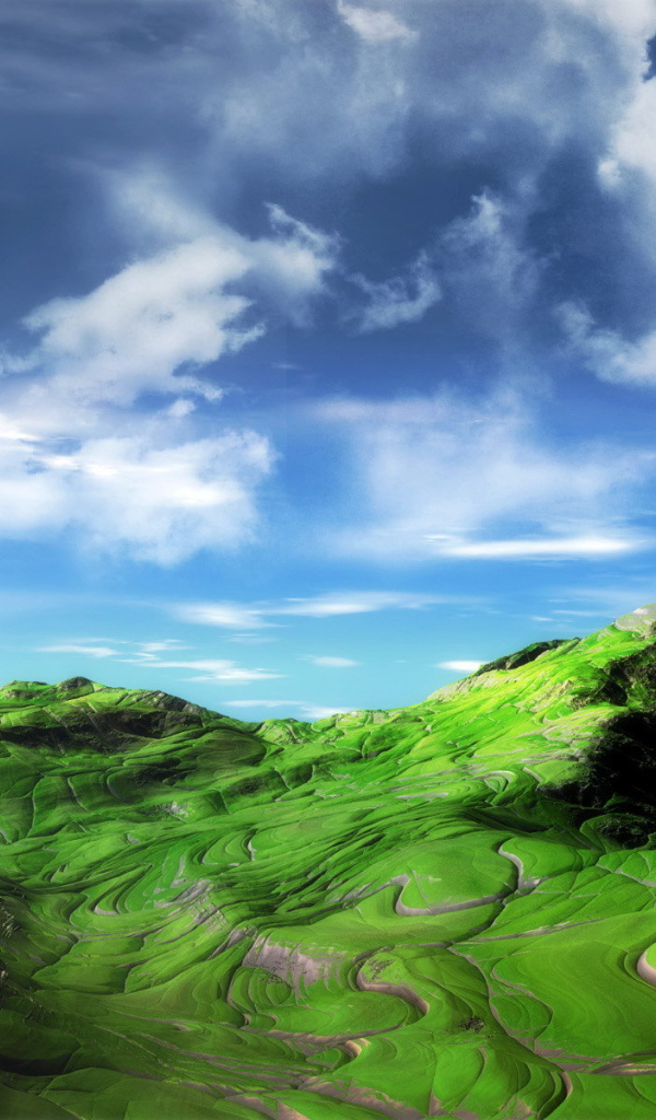 Зеленая гора с прожилками