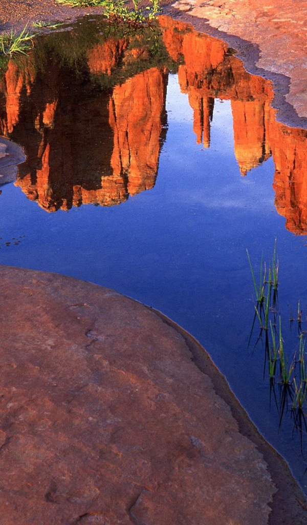 Горы отражаются в воде