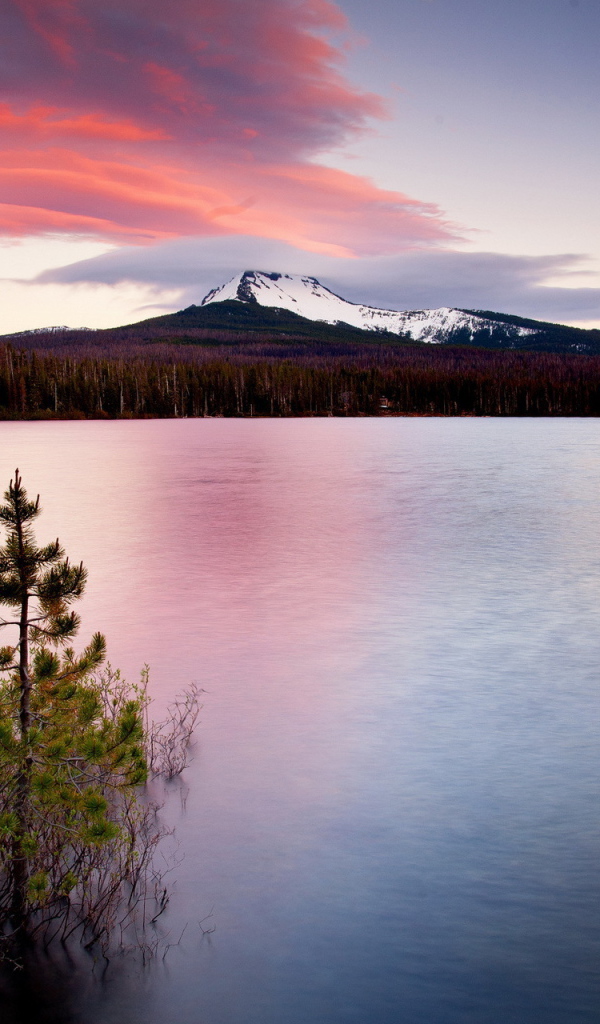 Белая гора за озером