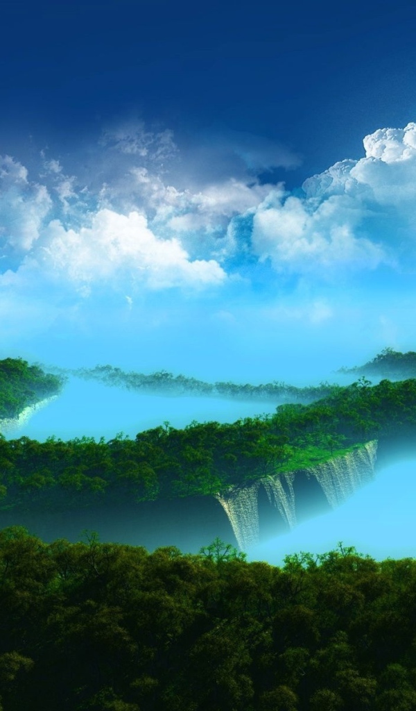 Водопад между озерами