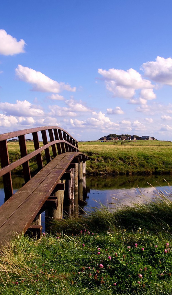 Деревянный мост через реку