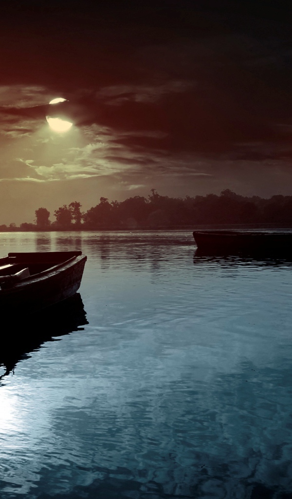 Лунная ночь на реке