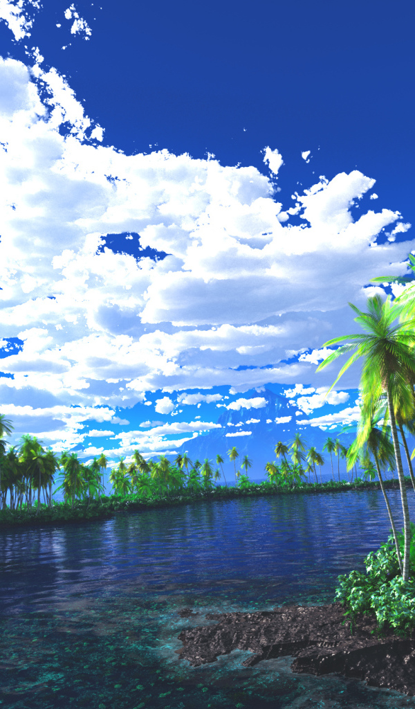 Лагуна заросшая пальмами