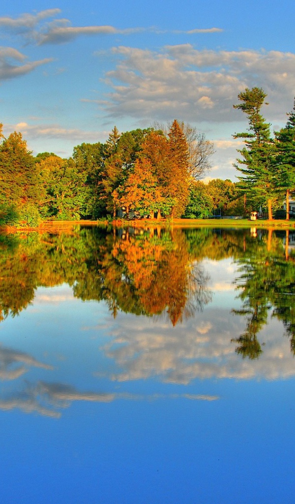 Озеро в осеннем парке