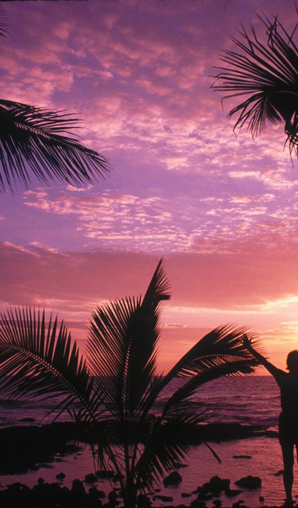 Люди провожают солнце