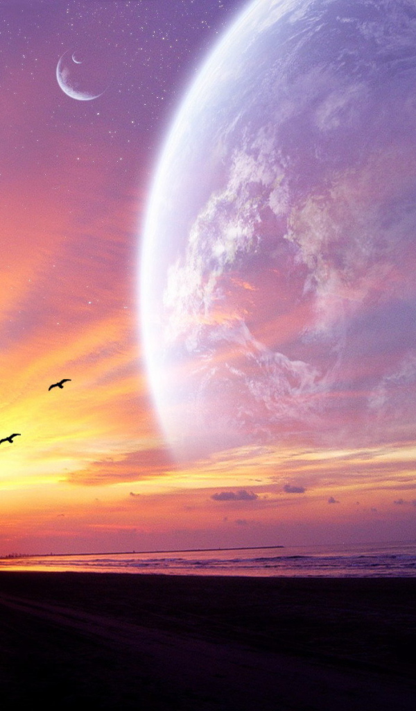 Люди смотрят на закат