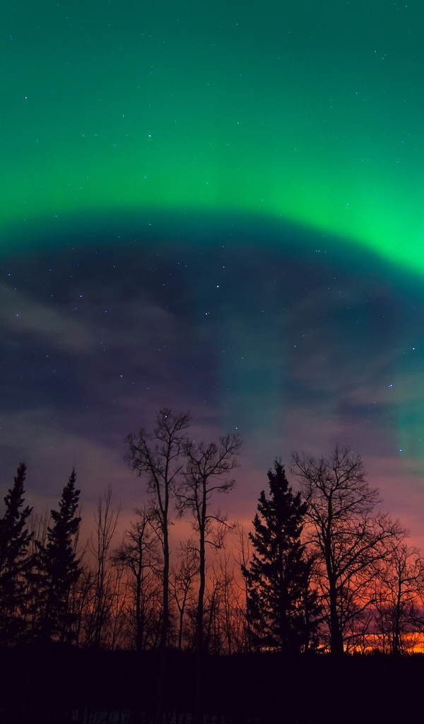 Северное сияние на закате