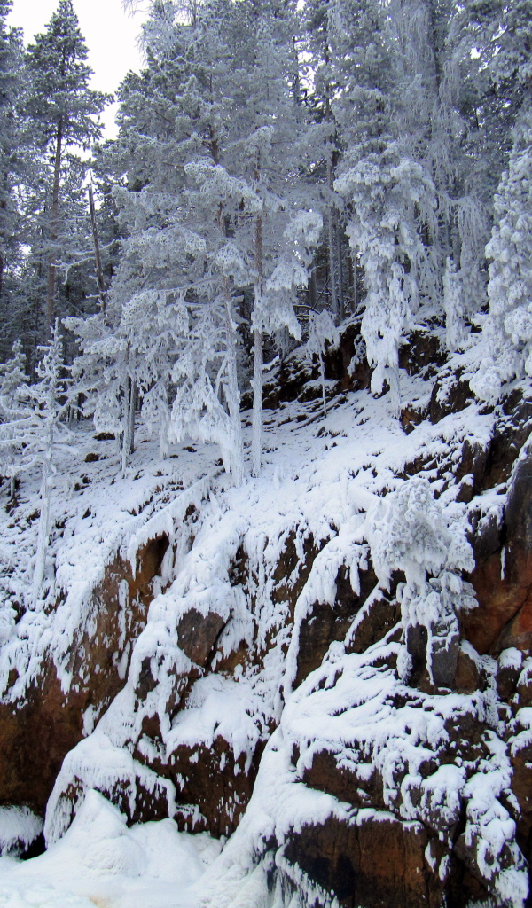 Замерзший водопад в Швеции