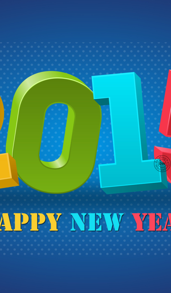 Красочная открытка на Новый Год 2015