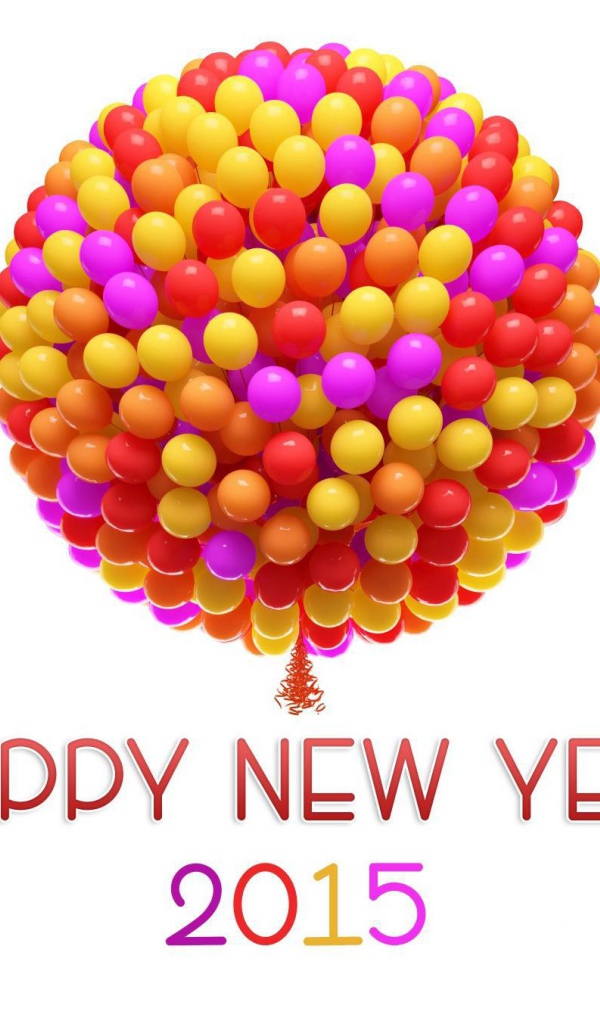 Много цветных шариков в Новом году