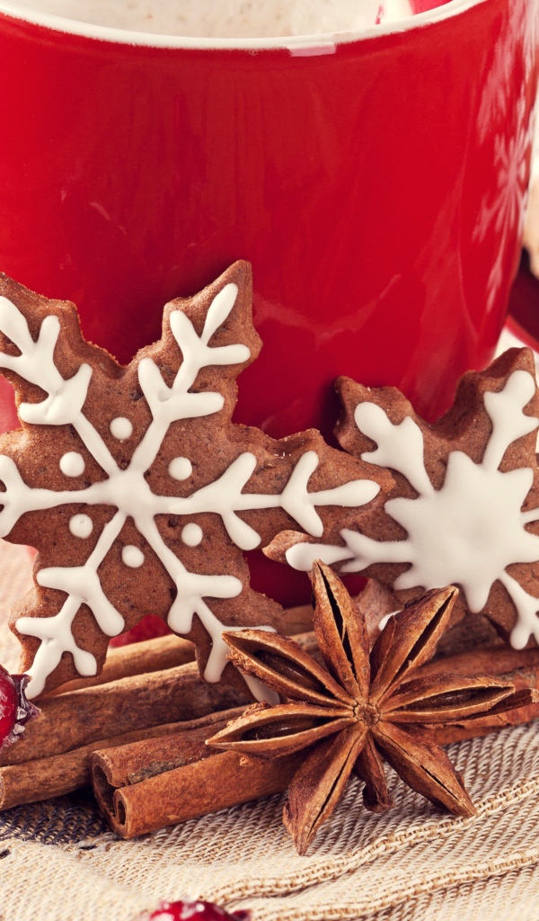 Теплый напиток с печеньем на Новый год 2015