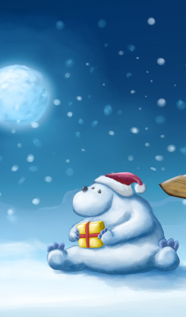 Белый медведь поздравляет с праздником