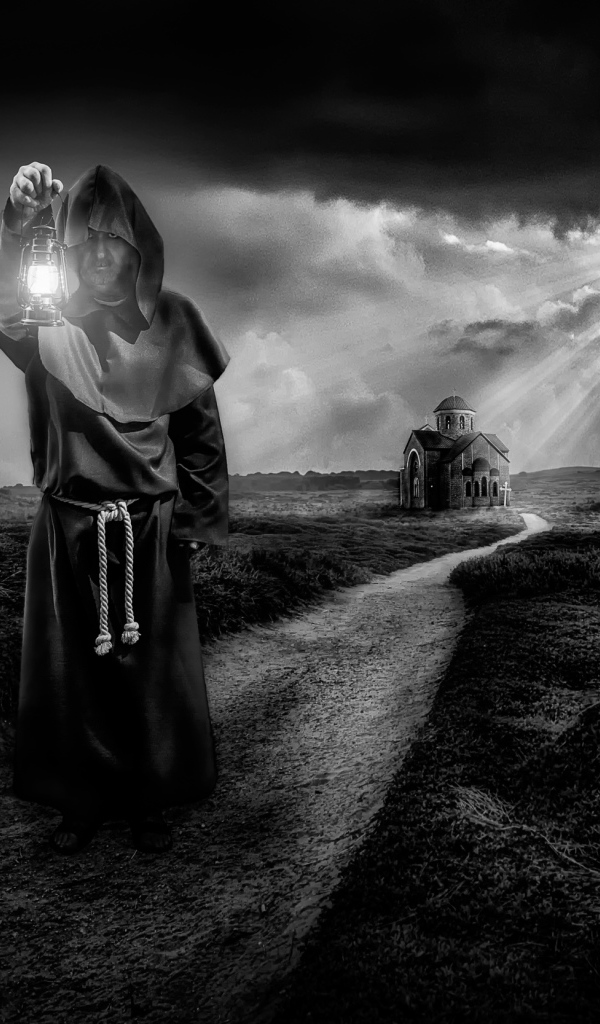 Монах на тропе