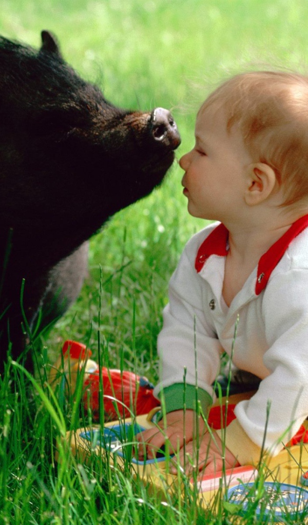 Ребенок и свинья
