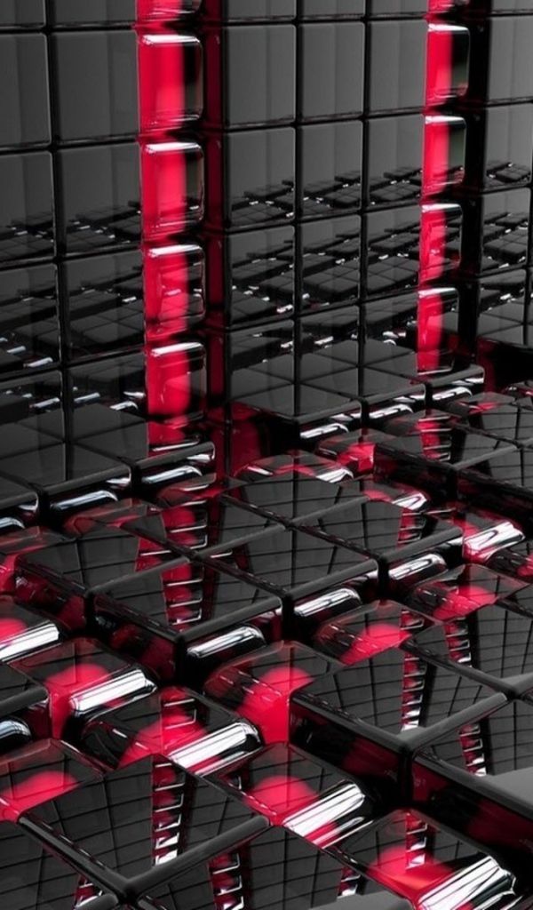 Абстракция из черных и розовых плиток