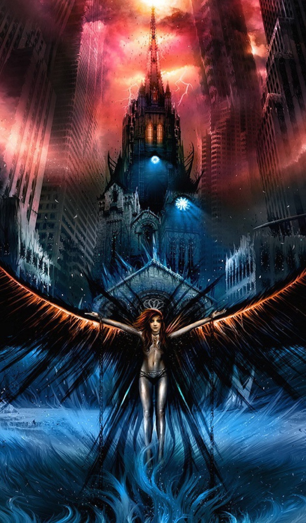 Ангел с черными крыльями