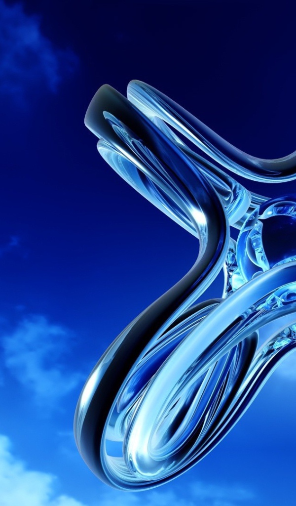 Стеклянная фигура на фоне неба