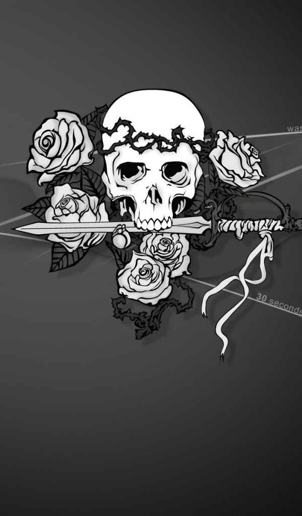 Череп и розы