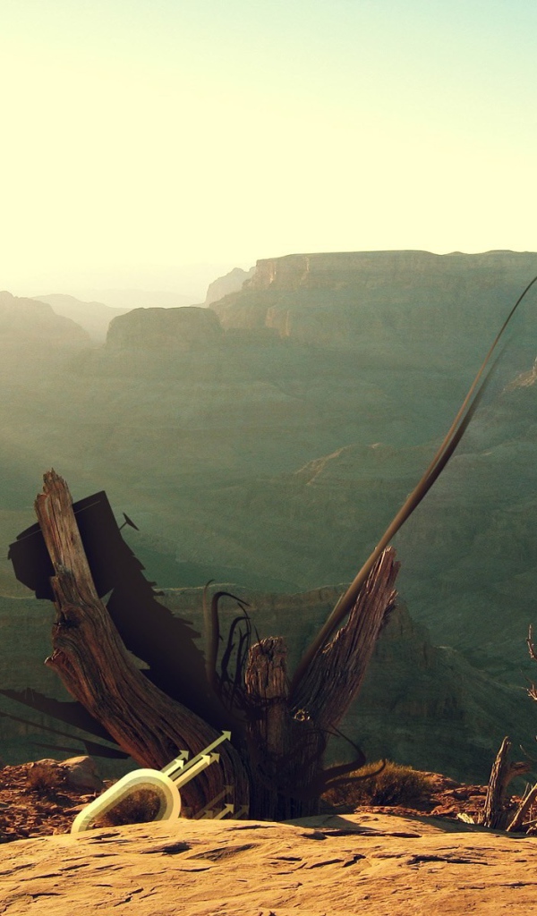 Абстракция на фоне гор