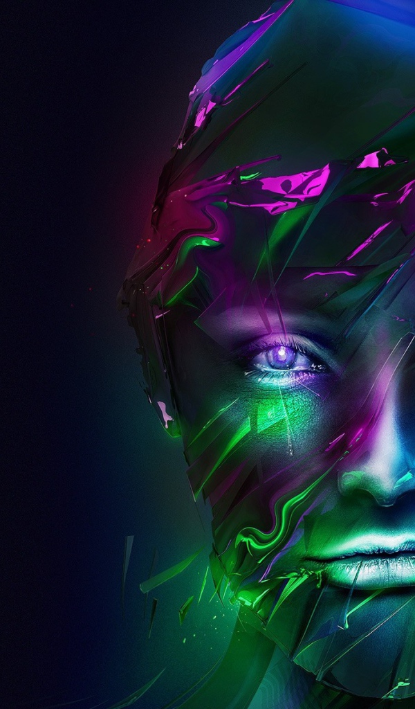 Компьютерная графика на синем фоне