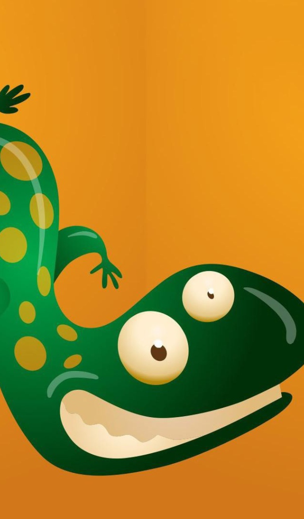 Ящерица на оранжевом фоне