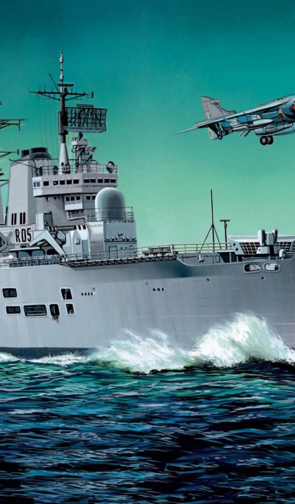 Самолет над британским авианосцем