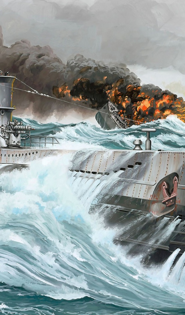 Немецкая подлодка выиграла бой