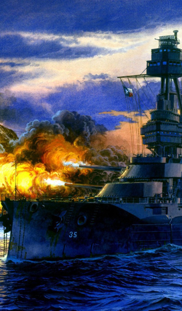 Корабль на закате